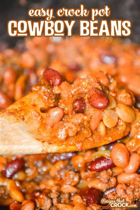 These Easy Crock Pot Cowboy Beans Are Fantastic As A Flavorful Side