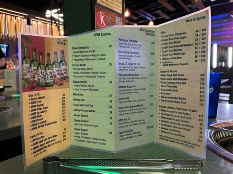 Menu At KPOT Korean BBQ Hot Pot Lexington