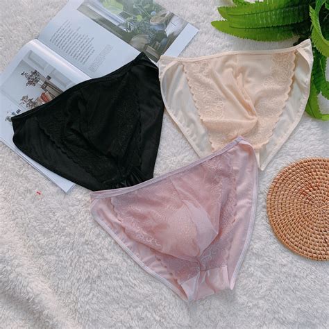 Sexy Lace Men S Underwear Seamless Transparent Nude Feeling Large Size Men S Briefs Shopee