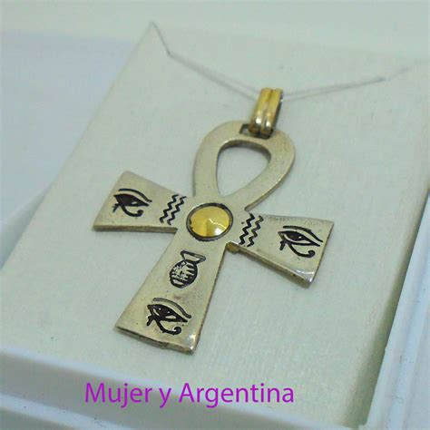 D 096 Cruz Con Simbologia Egipcia Plata Con Oro