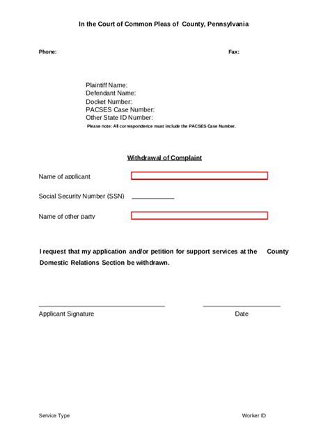 Fillable Online Withdrawal Of Complaint Withdrawal Of Complaint Fax