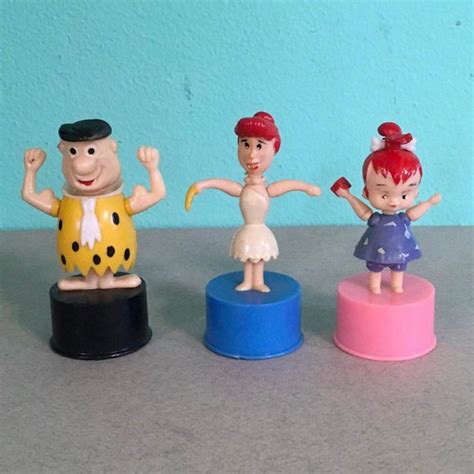 Set Of 3 Flintstones Push Puppets From Kohner Bros Fred Etsy