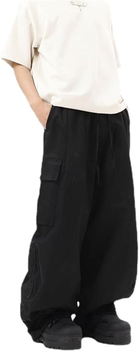 Kukuzhu Baggy Pants For Men Y K Parachute Pants Wide Leg Cargo Pants