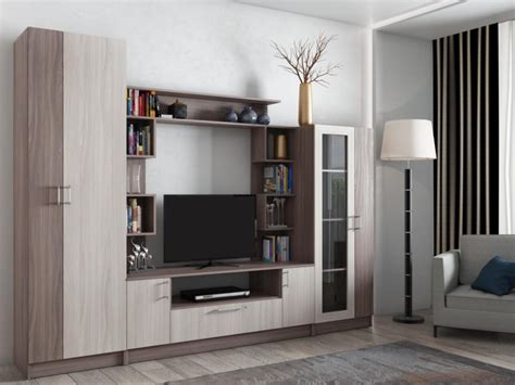 Стенка в зал: угловая, мини, модульная и другие примеры в комнате, фото ...