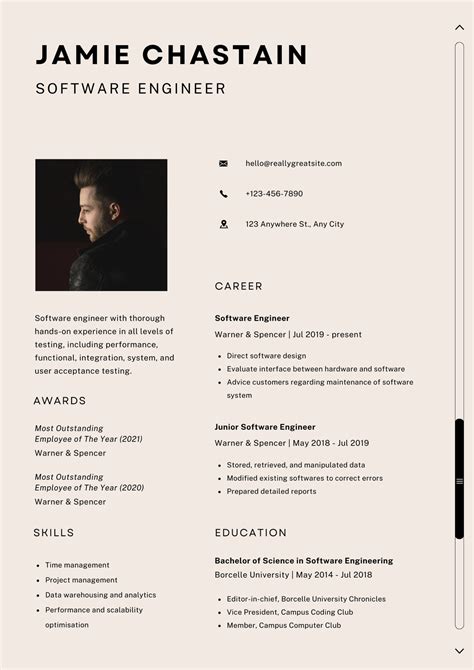 Modern Resume Template With Photo photo-enhanced CV Kit A - Etsy