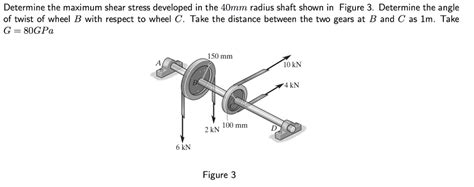 Solved Determine the maximum shear stress developed in the | Chegg.com