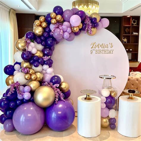 Kit De Guirnalda De Globos Morados Unidades Arco De Globos Morado