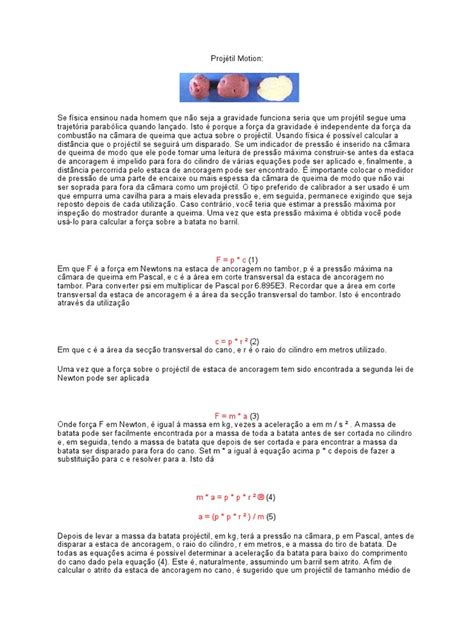 Fórmulas Calcular Velocidade Que o Tiro É Disparado | PDF | Quilograma ...