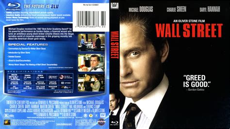 Free Wall Street blu-ray cover & label (1987) R1 Oliver Stone, Blu Ray