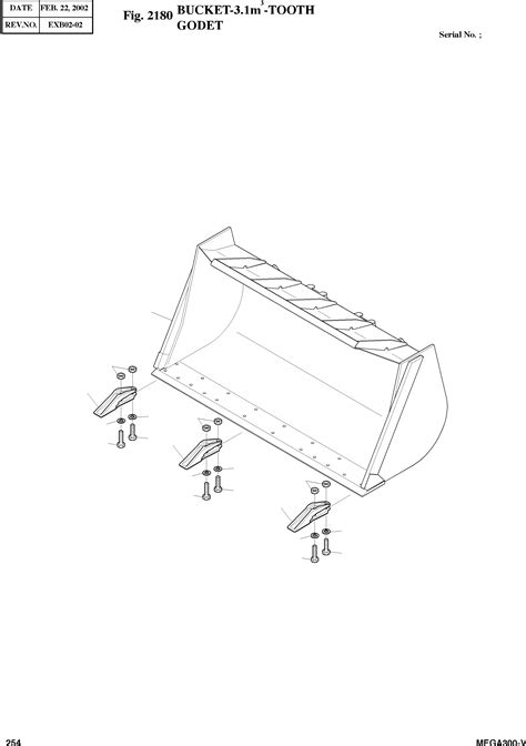 BUCKET ASS Y 3 1 TOOTH 704 00218A KOMATSU Part Catalog