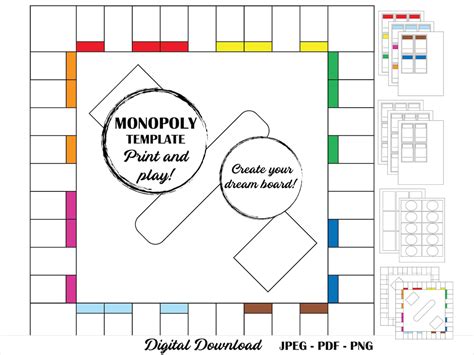 Monopoly Board Game Template - Etsy