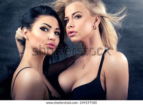 Portrait Two Sexy Woman Lingerie Girls Stock Photo Shutterstock