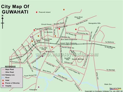 Guwahatimapmap Of Guwahatiguwahati City Mapguwahati Tourist Map