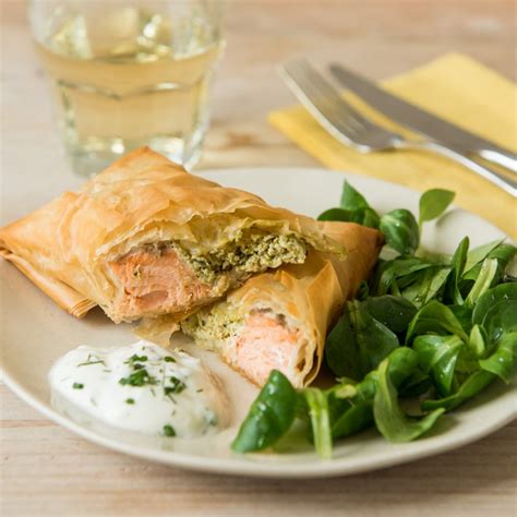 Feuillet De Saumon Ricotta Et Pesto