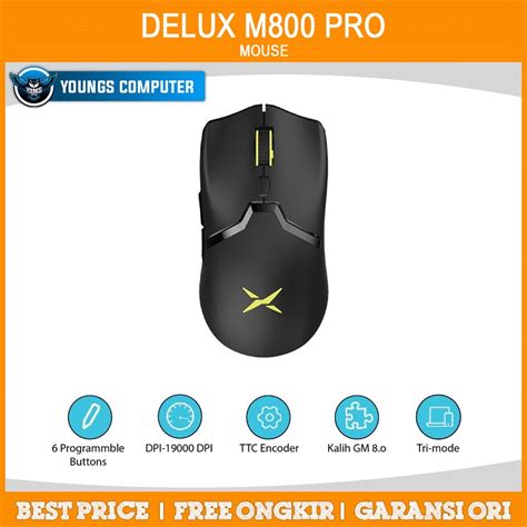 Jual Delux M Pro Wireless Gaming Mouse With Paw Sensor Shopee