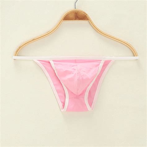 Tanga Sexy Rosa Para Hombre Bikini Con Bolsa Contorneada Jersey De Algod N Fino Color Rosa Jpeg