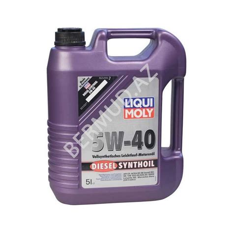 Синтетическое моторное масло Liqui Moly Diesel Synthoil 5W-40 5л купить ...