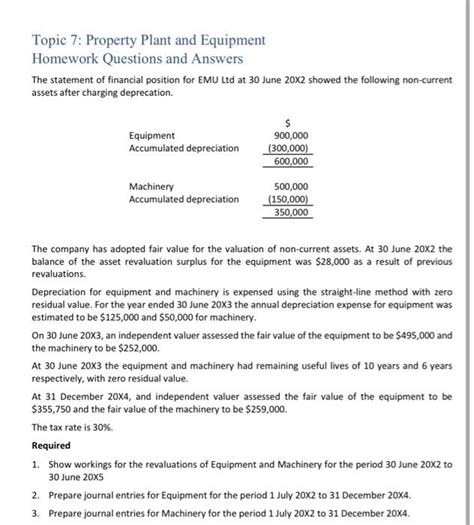 Solved Topic 7 Property Plant And Equipment Homework Qu