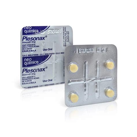 Plesonax É O Mesmo Que Lactopurga - Plesonax 5mg com 4 Comprimidos | Drogasil