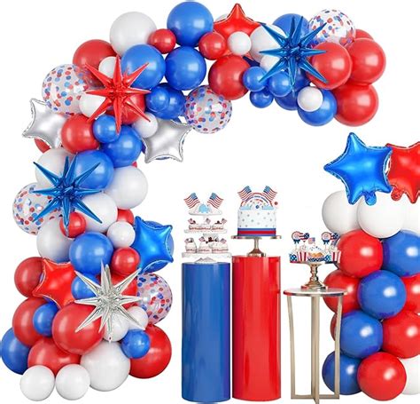 Red White And Blue Balloons Garland Arch Kit 4th Of July