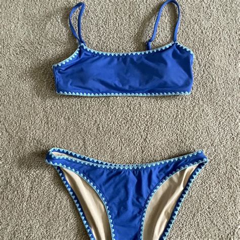 Cotton On Blue Bikini Set With Removable Padding Depop
