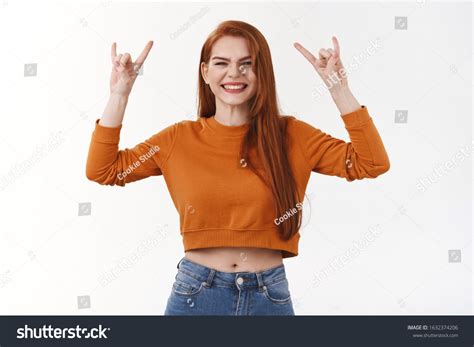 Playful Redhead Girl Feeling Overjoy Attend Foto Stok 1632374206 Shutterstock