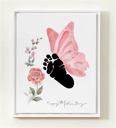 mothers day footprint art craft gift  mom  mothers day
