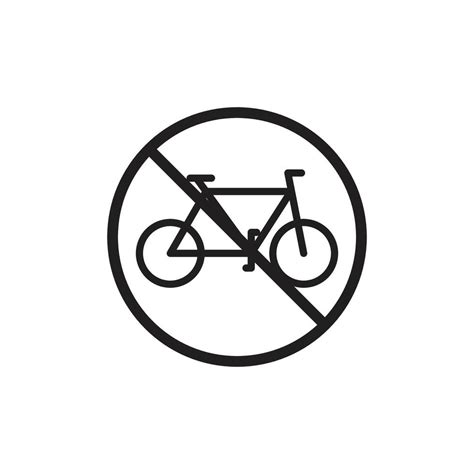 No Bicycle Sign Icon Set Bike Cycle Forbidden Symbol In A Black Filled