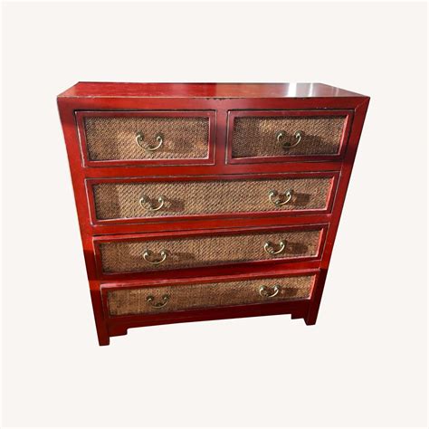 Asian Style Rattan Dresser - AptDeco