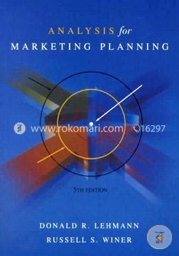 Analysis For Marketing Planning (SIE): Donald R. Lehmann | Rokomari.com