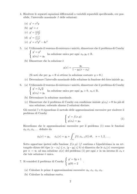 Solution Esercizi Equazioni Differenziali Analisi Matematica Studypool