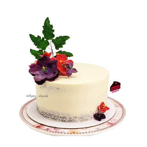 Naked Cake Flores en Azúcar HAPPY DESSERT Naked Cake Flores en Azúcar