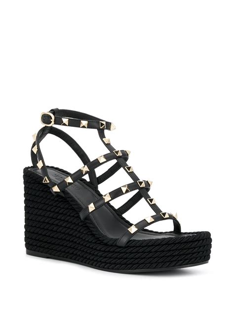 Valentino Garavani Rockstud 95mm Caged Wedge Sandals Farfetch