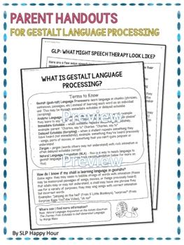 Parent Handouts Gestalt Language Processing By Slp Happy Hour Tpt