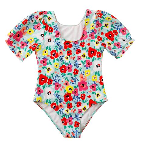 avrntaa  piece beach bathing suit  girls floral print short