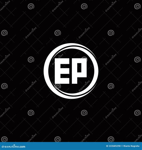 EP Logo Initial Letter Monogram With Circle Slice Rounded Design