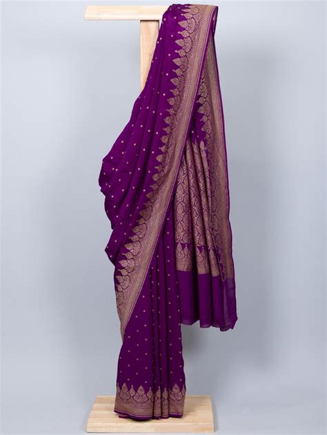 Crepe Banaras Silk Sarees Elegant Indian Silk Sarees Tulsi Weaves