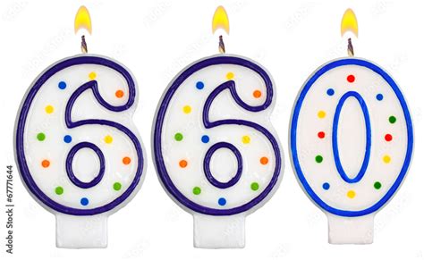 Candles Number Six Hundred Sixty Isolated On White Background Stock