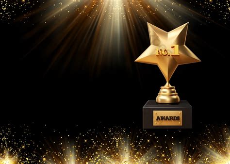 Star Trophy Black Gold Awards Background Stars Psd Free Download