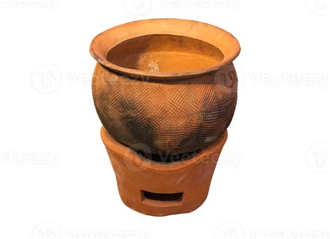 Clay Pot On Clay Stove Isolated 10314038 Png