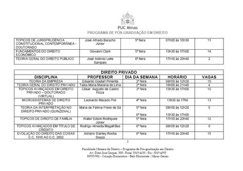Blog do Programa de Pós graduação em Direito da PUC Minas Quadro de