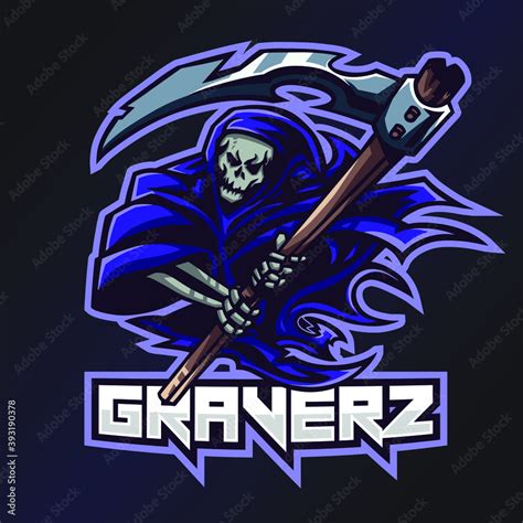 Graverz Esports Logo Skull Logo Esport Team Logo Streamer Gaming