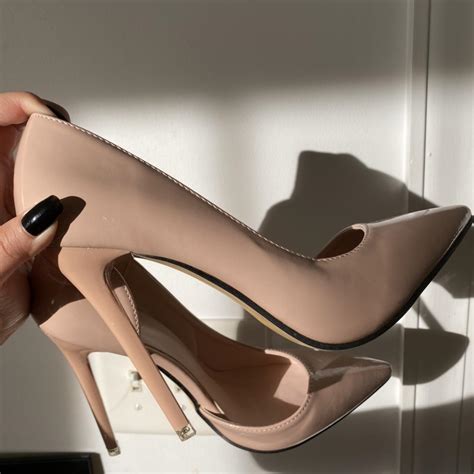 Glossy Nude Pointed Toe Pumps Got These Gorgeous Depop