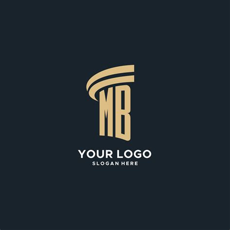 MB monogram with pillar icon design, luxury and modern legal logo ...