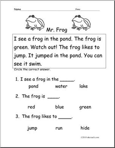 Easy And Beginner Reading Comprehension Passages And First Grade Reading Comprehension Esl