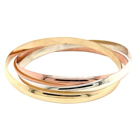 9ct Three Coloured Gold Russain Bangle Cry For The Moon