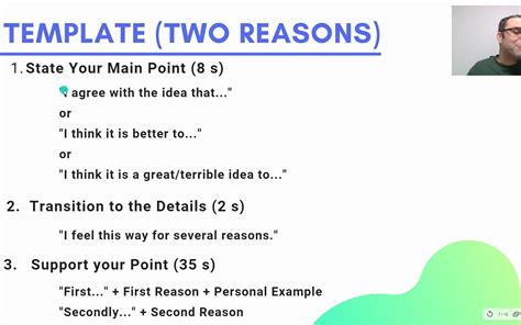 Toefl Speaking Template