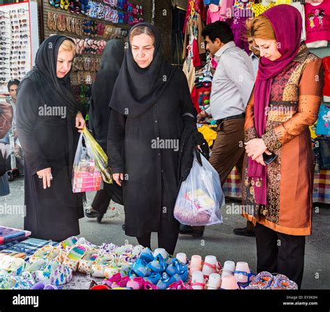 Iranian Women Shopping For Shoes Bazar Zahedan Iran Stock Photo Alamy