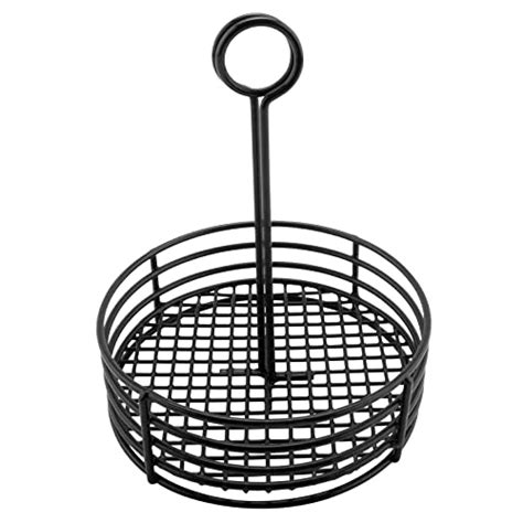 Get 4 31855 Black Round Stainless Steel Condiment Caddy