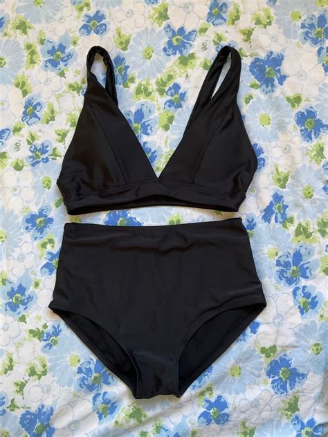 Triangle Highwaist Two Piece Bikini Swimsuit On Carousell